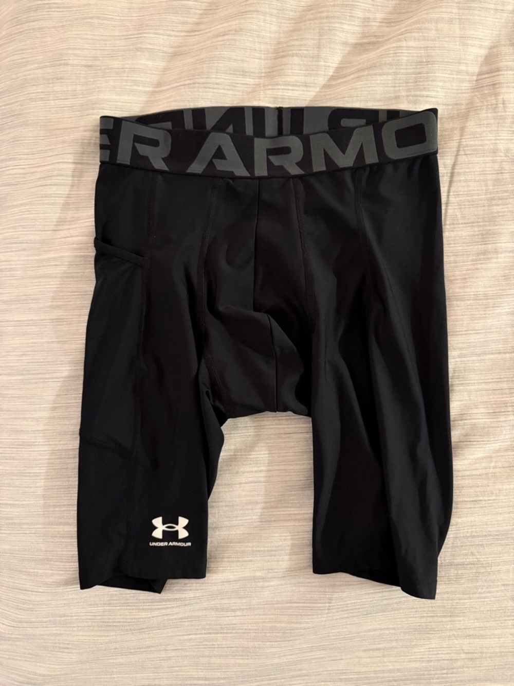 Under Armour Black and Gray HeatGear Compression Shorts